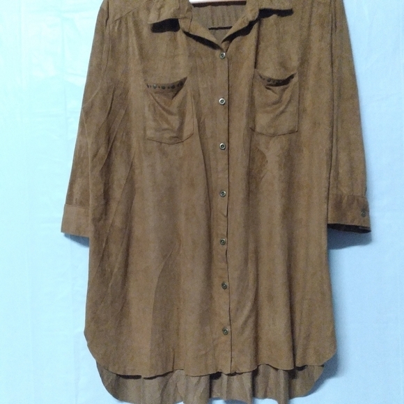 French Laundry Button Up Shirt Brown Large - Picture 4 of 9